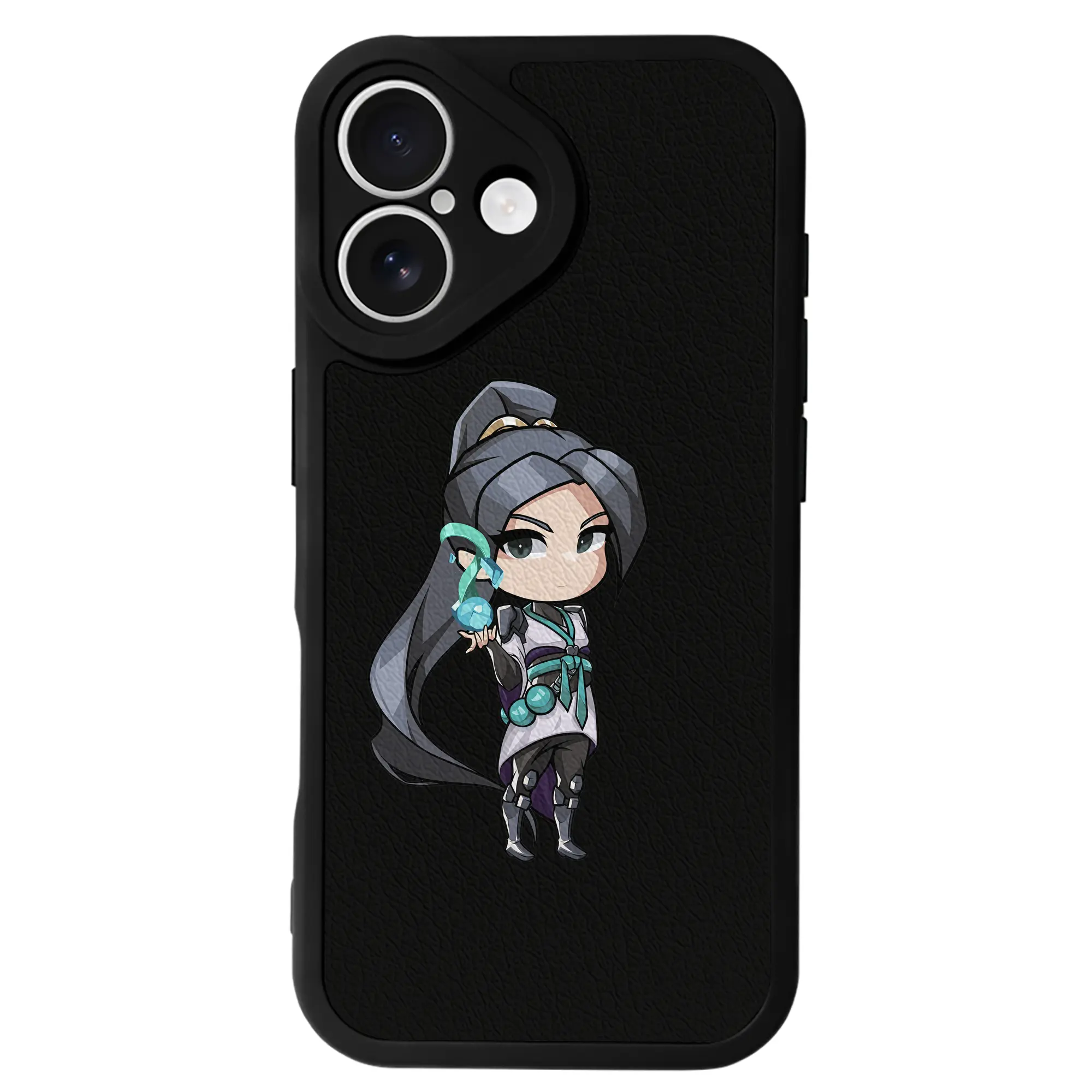 VALORANT グッズ,セージ - IPhone 16シリーズ対応 ・ シリコンスマホケース ・ レザー調 ・ 高精度フィット ・ 耐衝撃 ・ ワイヤレス充電対応 ・ 精密カット